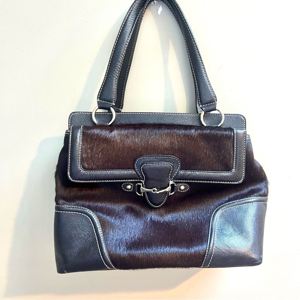 Talbots vintage leather and Top-Handle Satchel in Dark Brown